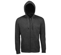SOLS Herren Seven Kapuzenjacke / Kapuzen-Sweatshirt mit Reißverschluss (Holzkohle-Mergel) 2XL