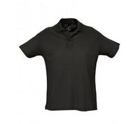 SOLS Herren Sommer II Pique Kurzarm-Poloshirt (Schwarz) XS