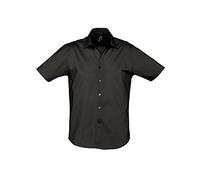 L632 SOL´S Herren Stretch-Kurzarmhemd Broadway Black M