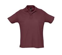 SOLS Herren Sommer II Pique Kurzarm-Poloshirt (Burgund) M