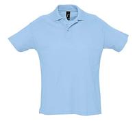 Sols Herren Summer II Pique Polo-Shirt, Kurzarm (S) (Himmelblau)