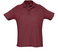 Sols Herren Summer II Pique Polo-Shirt, Kurzarm (XXL) (Burgunder)