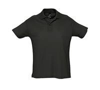 Sols Herren Summer II Pique Polo-Shirt, Kurzarm (XXL) (Schwarz)