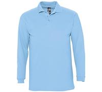 Sols Herren Winter II Pique Langarm-Shirt/Polo-Shirt, Langarm (2XL) (Himmelblau)