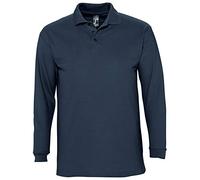 Sols Herren Winter II Pique Langarm-Shirt/Polo-Shirt, Langarm (2XL) (Marineblau)