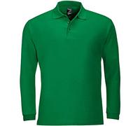 Sols Herren Winter II Pique Langarm-Shirt/Polo-Shirt, Langarm (M) (Kelly-Grün)