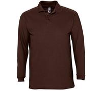 Sols Herren Winter II Pique Langarm-Shirt/Polo-Shirt, Langarm (M) (Schokolade)