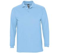 Sols Herren Winter II Pique Langarm-Shirt/Polo-Shirt, Langarm (XL) (Himmelblau)