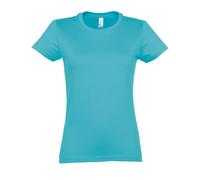 SOLS Imperial Damen T-Shirt, Kurzarm, Rundhalsausschnitt (Atollblau) L