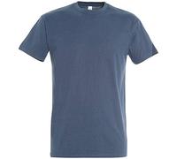 Sol's Herren-T-Shirt Imperial – Heavyweight, kurzärmelig, Denimblau, Größe 56