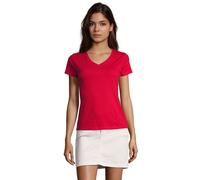 SOLS - "Imperial" T-Shirt V-Ausschnitt für Damen (Rot) XL