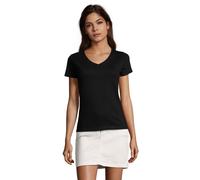 SOLS - "Imperial" T-Shirt V-Ausschnitt für Damen (Schwarz) S