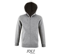 SOLS - Kids´ Zip Hoodie Stone Grey Melange - Gr. - 128