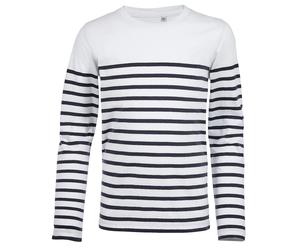 SOL'S Kinder Gestreiftes Langarm T-shirt Matelot - Weiß / dunkelblau | 6 Jahre