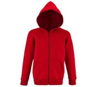 SOL'S Kinder-Sweatshirt mit Reißverschluss und Kapuze Stone - Rot | 8 Jahre