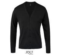 SOLS - Men´s Golden V-Neck Knitted Cardigan Black - Gr. - 3XL