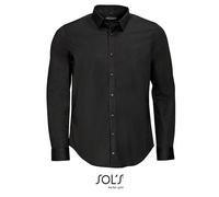 SOLS - Men´s Long Sleeve Stretch Shirt Blake Black - Gr. - XXL
