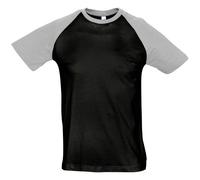 SOLS Mens Funky Contrast Short Sleeve T-Shirt (schwarz/grau meliert) M