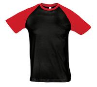 SOLS Mens Funky Contrast Short Sleeve T-Shirt (Schwarz/Rot) L