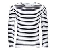 L01402 SOL´S Herren Langarm T-Shirt Marine Gestreift White XL