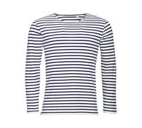 SOLS Mens Marine Long Sleeve Stripe T-Shirt (Weiß/Marine) XL