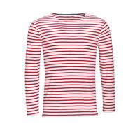 SOLS Mens Marine Long Sleeve Stripe T-Shirt (Weiß/Rot) XL