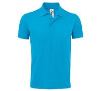SOLs Mens Prime Pique Plain Kurzarm-Poloshirt (Aqua) XL