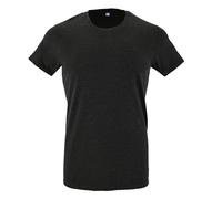 SOLS Mens Regent Slim Fit Short Sleeve T-Shirt (Charcoal Marl) XS