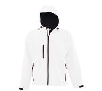 SOLS Mens Replay Hooded Soft Shell Jacket (atmungsaktiv, winddicht und wasserabweisend) (Weiß) XS