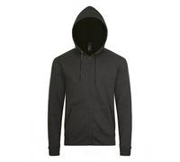 SOLS Mens Stone Zip Up Plain Hoodie (Holzkohle Mergel) XL