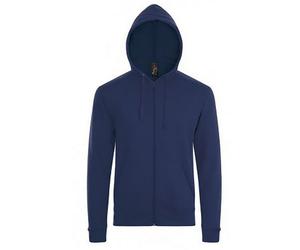 SOLS Mens Stone Zip Up Plain Hoodie (Marineblau) M
