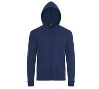 SOLS Mens Stone Zip Up Plain Hoodie (Marineblau) S