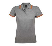 SOLS - "Pasadena" Poloshirt für Damen (Grau meliert/Orange) S