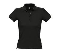 SOLS People Damen Polo-Shirt, Kurzarm (Medium) (Schwarz)