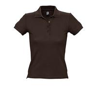 Sols People Damen Polo-Shirt, Kurzarm (S) (Schokolade)