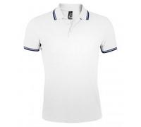 SOLS - Polo manches courtes PASADENA - Homme (Blanc/bleu marine) S