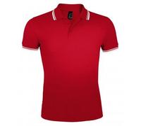 SOLS - Polo manches courtes PASADENA - Homme (Rouge/blanc) M