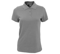 SOLS Prime Damen Pique Polo-Shirt, Kurzarm (Large) (Grau meliert)