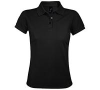 SOLs Womens/Ladies Prime Pique Polo Shirt (Schwarz) M