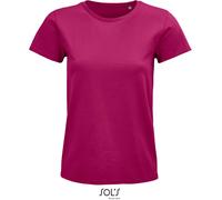 Sol's T-Shirt Pioneer Women Damen Kurzarm Rundhals Bio-Baumwolle Fuchsia M