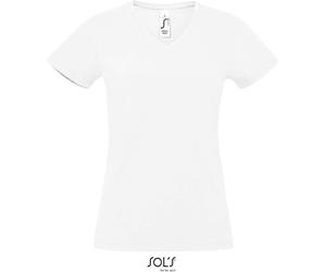 SOLS Schweres Damen V-Ausschnitt T-Shirt 02941 white L