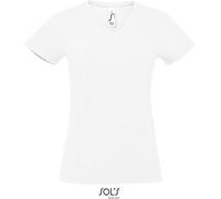SOLS Schweres Damen V-Ausschnitt T-Shirt 02941 white S
