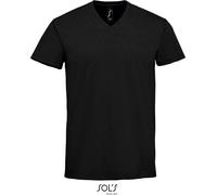 SOLS Schweres Herren V-Ausschnitt T-Shirt 02940 deep black M