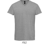 SOLS Schweres Herren V-Ausschnitt T-Shirt 02940 grey melange L