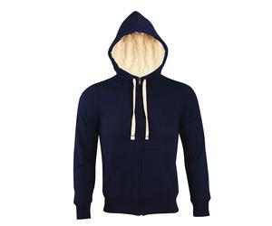SOLS Sherpa Unisex Sweatshirt mit Kapuze und Reißverschluss (French Navy) S
