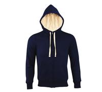 SOLS Sherpa Unisex Sweatshirt mit Kapuze und Reißverschluss (French Navy) XL