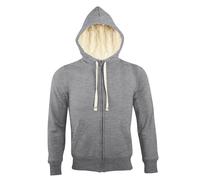 SOLS Sherpa Unisex Sweatshirt mit Kapuze und Reißverschluss (grau meliert) 2XS
