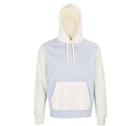 Sol's Sol´s Unisex Hooded Sweatshirt Sweater Hoody Collins 3-farbig Bio Baumwolle Recyceltes Polyester Vegan Creamy Blue/Creamy White/Cream XS