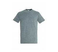 SOL'S Herren T-Shirt Imperial Kurzarm Rundhals 100% Baumwolle Grau Melange L