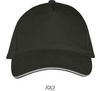 SOLS Unisex 5-Panel Sandwich Kappe Klassische Cap 00594 dark grey (solid)/light grey (solid) one size